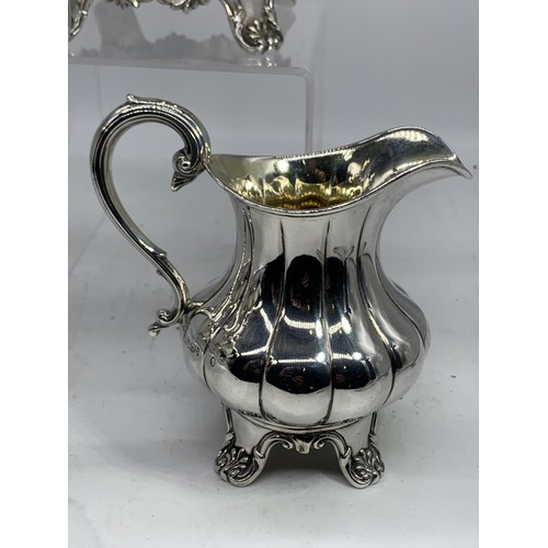 683 - A BEAUTIFULLY ORNATE SHEFFIELD SILVER 3 PIECE TEA SERVICE 1315.4grms