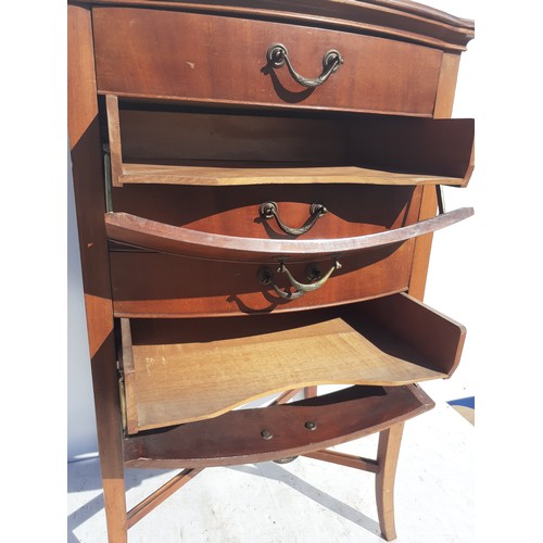 687 - A VICTORIAN MAHOGANY MUSIC CHEST OF 5 DRAWERS