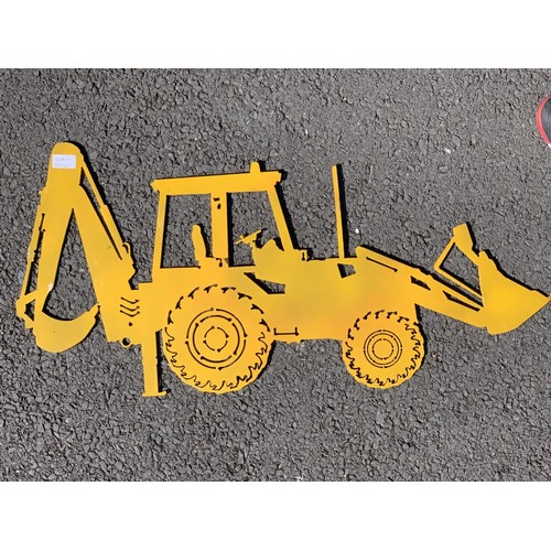 694 - A METAL JCB WALL PLAQUE 34