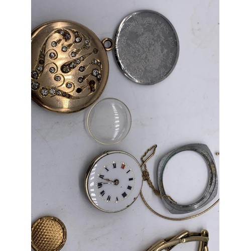 722 - MIXED ITEMS OF JEWELLERY AND WATCH PARTS