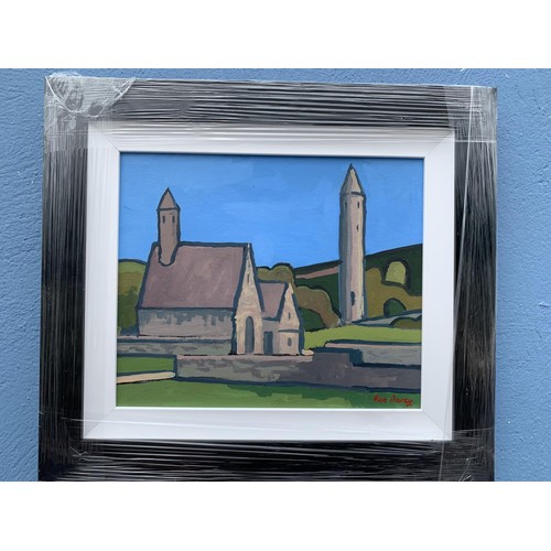 727 - GLENDALOUGH TOWER AN OIL ON BOARD BY DAN DARCY 14.5X16.5