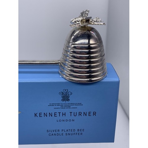 736 - KENNETH TURNER SILVER PLATED BEE CANDLE SNUFFER