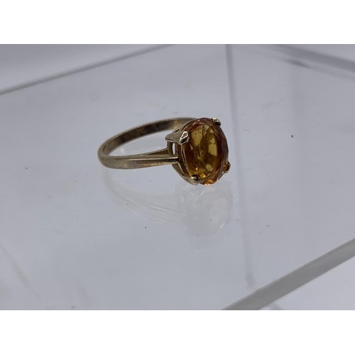 658A - 9ct GOLD CITRINE RING size N/O 2.8grms