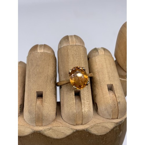 658A - 9ct GOLD CITRINE RING size N/O 2.8grms