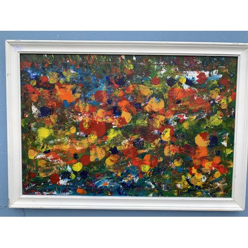 720 - AN ABSTRACT OIL PAINTING BY DAVID WILSON 40X28