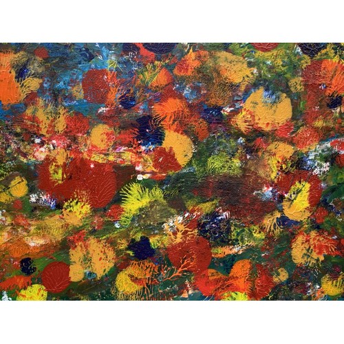 720 - AN ABSTRACT OIL PAINTING BY DAVID WILSON 40X28