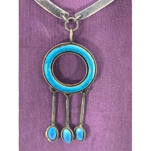 257A - ART DECO AND ENAMEL STYLE VINTAGE NECKLACE