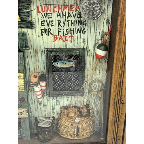 300A - A FISHING SHOP BOXED PICTURE18X14