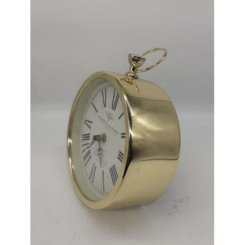 36 - MODERN BRASS MANTLE CLOCK