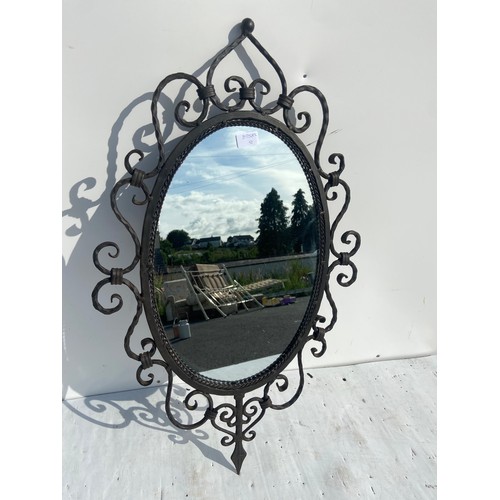 38 - CAST IRON MIRROR 32X19