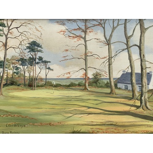 40 - DORIS RAINEY OIL ON CANVAS TINKERS GREEN AVA COURSE CLANDEBOYE CO.DOWN 39X21