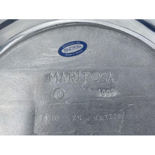 47 - A ROUND PLATTER WITH SEA BORDER BY MARIPOSA WITH DUST COVER 14