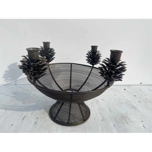 52 - METAL ACORN CANDLE HOLDER