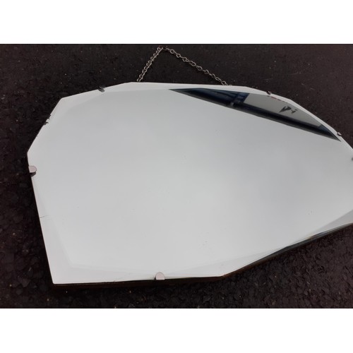 89 - RETRO FRAMELESS SHAPED MIRROR 26X15