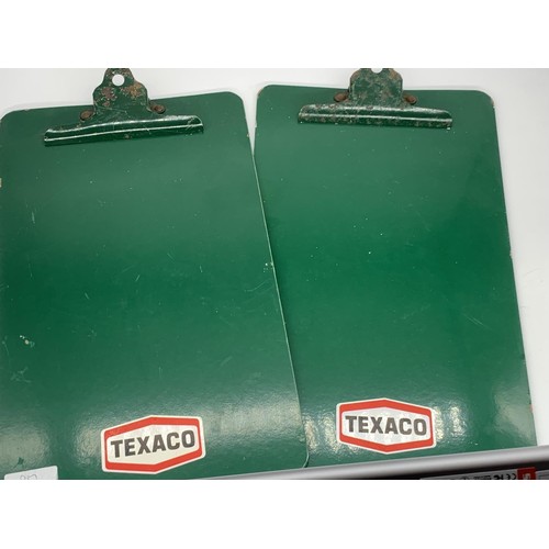 111 - 2 VINTAGE TEXACO CLIP BOARDS