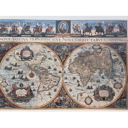 62 - HIGHLY DECORATIVE ATLAS PRINT IN A MAHOGANY FRAME 25 x 33