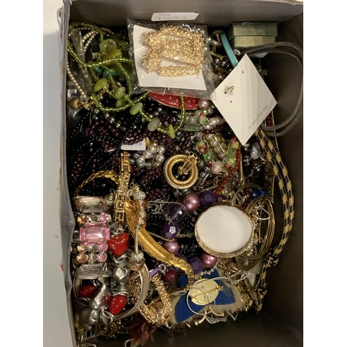 128 - A LARGE QUANTITY OF COSTUME JEWELLERY