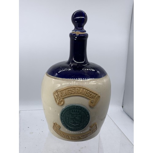 134 - A KINGS RANSON STONEWARE DECANTER AND STOPPER 9