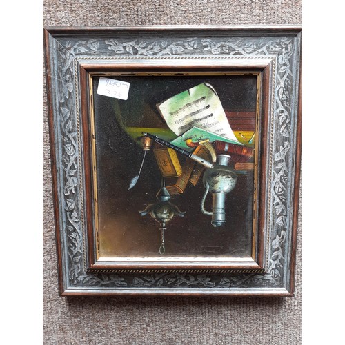 196 - OIL ON BOARD STILL LIFE 13X14