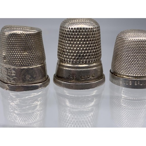 211 - 3 SILVER THIMBLES