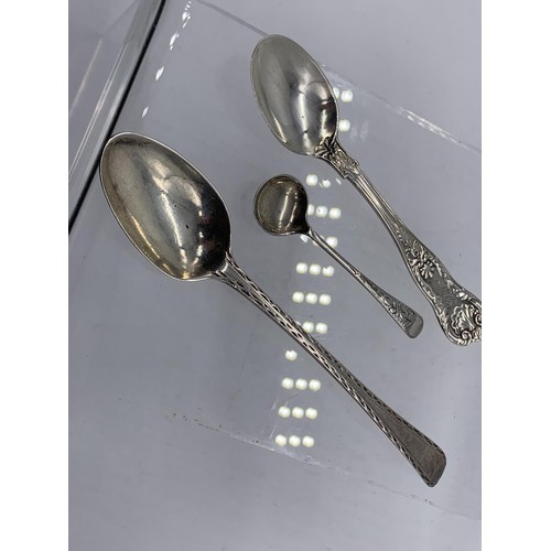 225 - 3 MIXED SILVER SPOONS