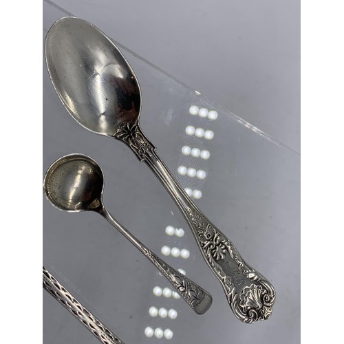 225 - 3 MIXED SILVER SPOONS