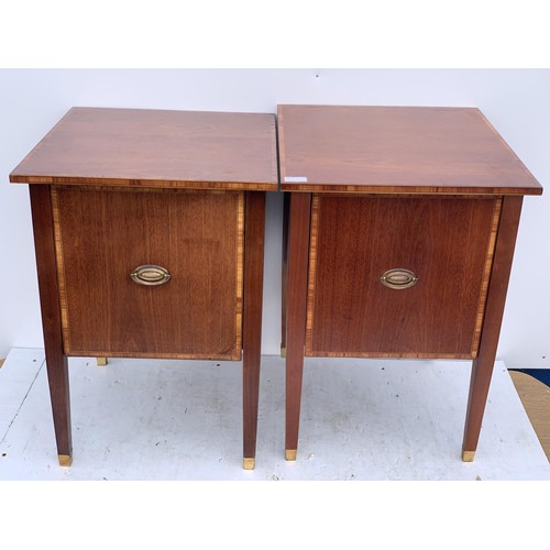 72 - A PAIR OF INLAID BEDSIDES