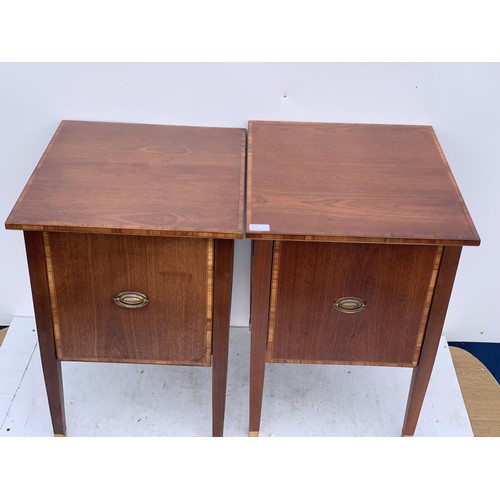 72 - A PAIR OF INLAID BEDSIDES