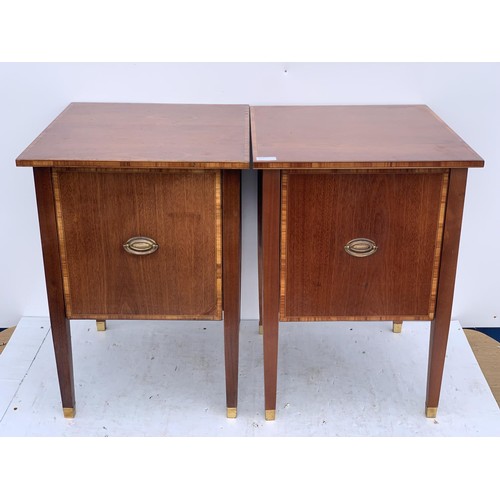 72 - A PAIR OF INLAID BEDSIDES