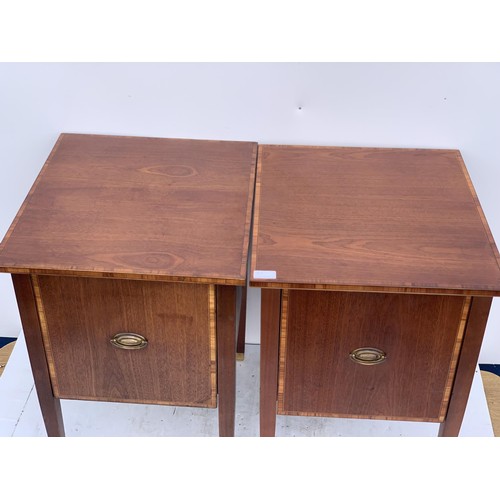 72 - A PAIR OF INLAID BEDSIDES