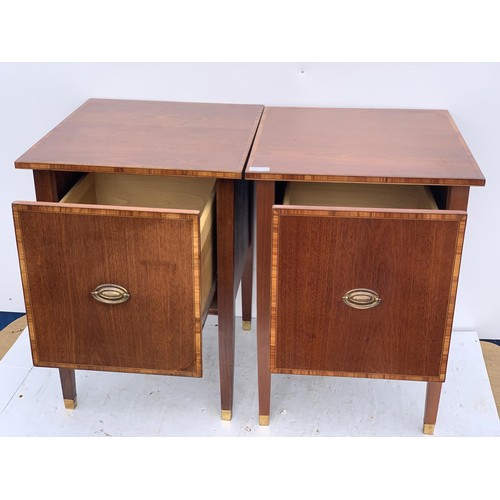 72 - A PAIR OF INLAID BEDSIDES