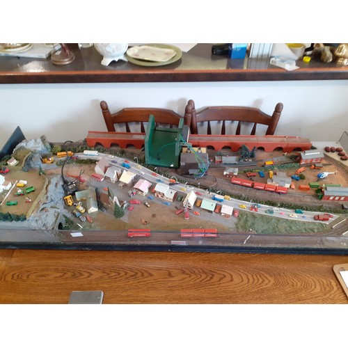 73 - LARGE N CLASS TABLE TOP RAILWAY MODEL FULL VILLAGE SCENE