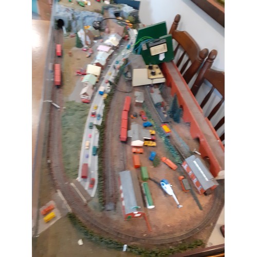 73 - LARGE N CLASS TABLE TOP RAILWAY MODEL FULL VILLAGE SCENE