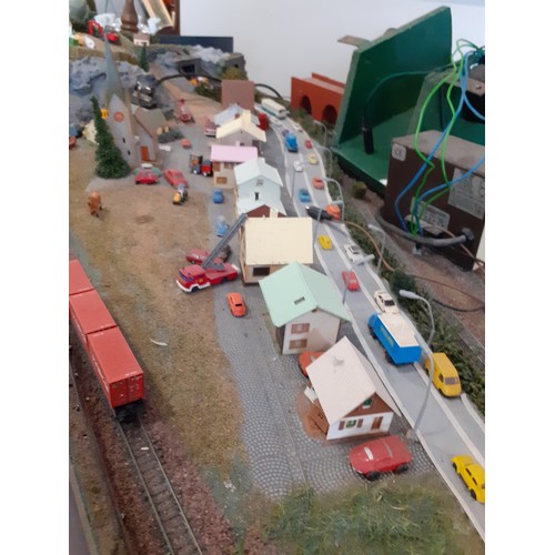 73 - LARGE N CLASS TABLE TOP RAILWAY MODEL FULL VILLAGE SCENE