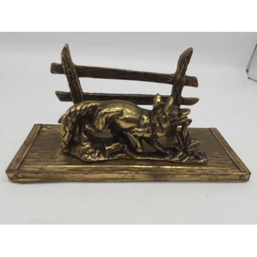 98 - BRASS FOX LETTER RACK