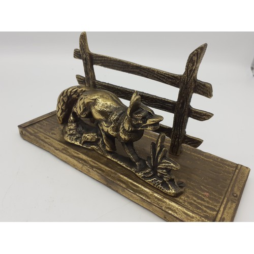 98 - BRASS FOX LETTER RACK