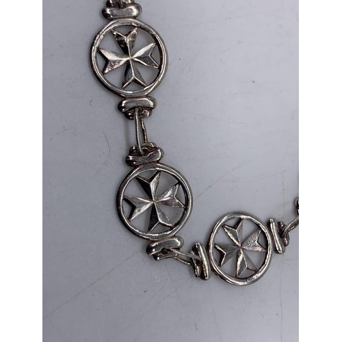 270 - SILVER MALTESE STYLE CROSS BRACELET