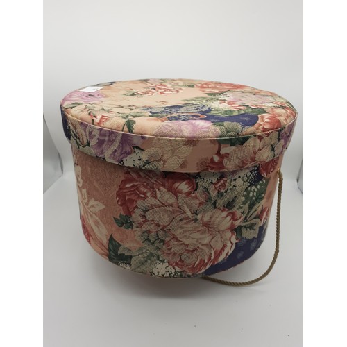 159 - A FLORAL HAT BOX