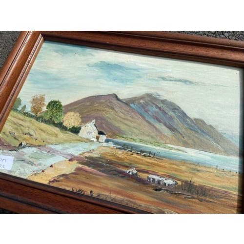 162 - UNSIGNED IRISH COUNTRY SCENE OIL ON BOARD 19X14