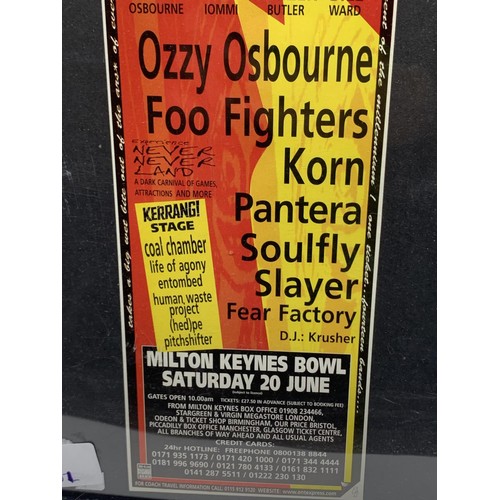 343 - A FRAMED OZZFEST POSTER 9X11