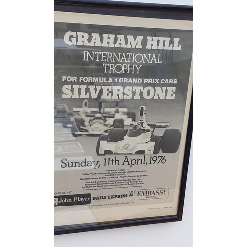 168 - A 1976 ADERTISING POSTER FOR  GRAHAM HILL INTERNATIONAL TROPHY FOR FORMULA 1 CARS AT SILVERSTONE 9X1... 