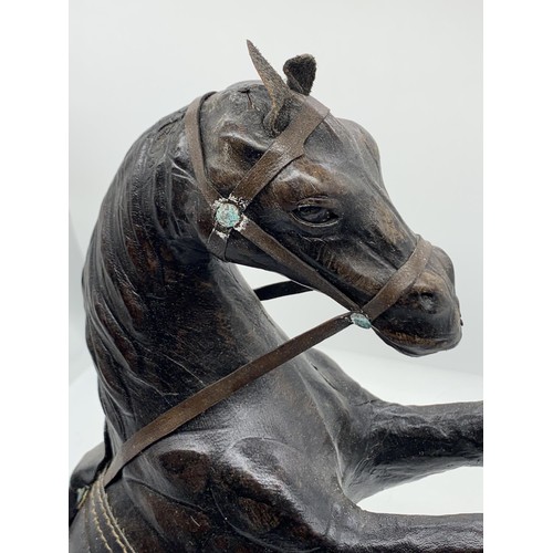 411 - LEATHER HORSE FIGURE 16