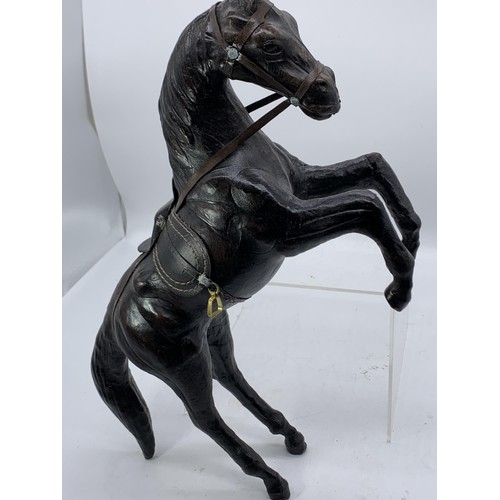 411 - LEATHER HORSE FIGURE 16