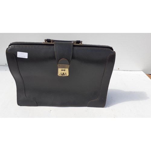 184 - BLACK LEATHER BRIEFCASE