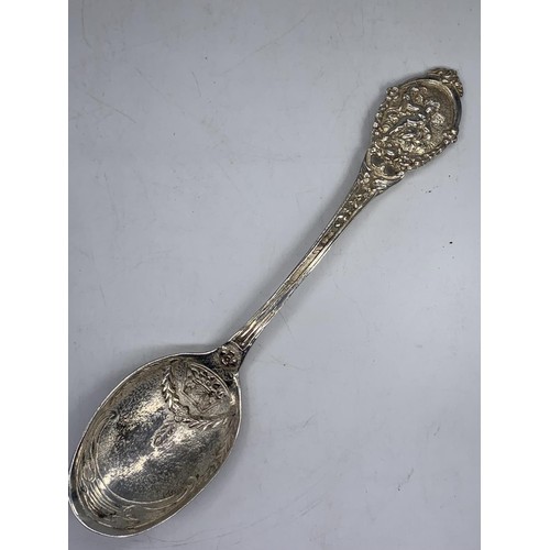 201 - VERY ORNATE SILVER SPOON WITH A CHERUB TO HANDLE 78.6G