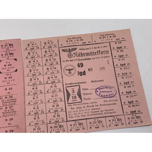 243 - 2 GERMAN RATION SHEETS