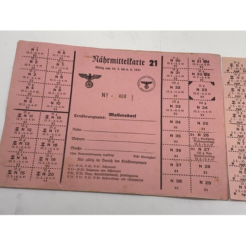 243 - 2 GERMAN RATION SHEETS