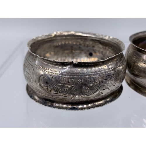 254 - A PAIR OF BIRMINGHAM 1912 SILVER NAPKIN RINGGS