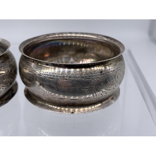 254 - A PAIR OF BIRMINGHAM 1912 SILVER NAPKIN RINGGS