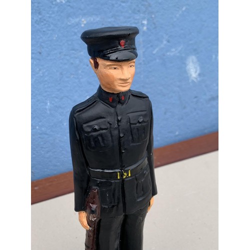 407 - A HAND PAINTED POLICE FIGURE WITH U S C ON BASE 10